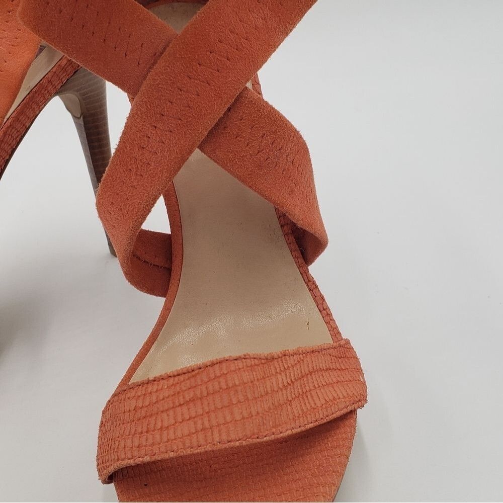 Halston Orange Espadrille Platform Pumps Size 10 - Picture 9 of 15